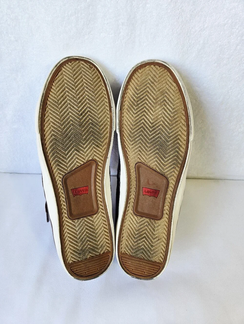 Levi Strauss & Co Men's Brown Casual Sneakers Size 12 Faux Leather Lace Up Shoes